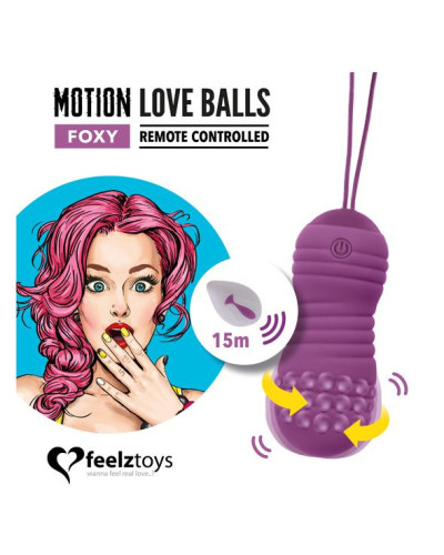 Вагинальные шарики с жемчужным массажем FeelzToys Motion Love Balls Foxy с пультом ДУ, 7 режимов - Фото №2