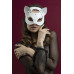 Маска кішечки Feral Feelings - Catwoman Mask, натуральна шкіра, біла - Фото №1