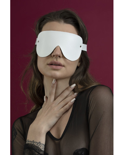 Маска на очі Feral Feelings - Blindfold Mask, натуральна шкіра, біла - Фото №1