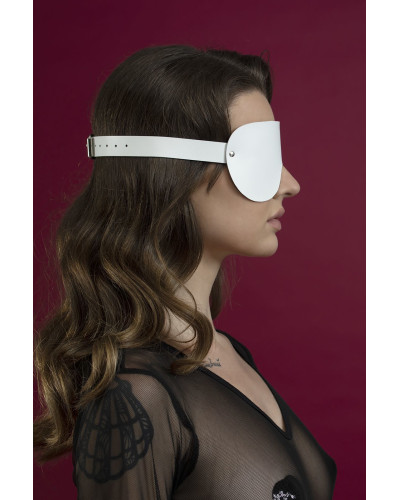 Маска на очі Feral Feelings - Blindfold Mask, натуральна шкіра, біла - Фото №3