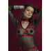 Портупея на грудь Feral Feelings - Harness Bra, лиф, натуральная кожа, цвет красный - Фото №1