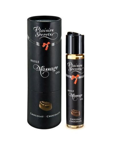 Масажна олія Plaisirs Secrets Chocolate (59 мл) з афродизіаками, їстівна, подарункове паковання - Фото №1