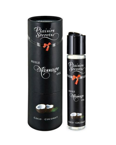 Масажна олія Plaisirs Secrets Coconut (59 мл) з афродизіаками, їстівна, подарункова упаковка - Фото №1