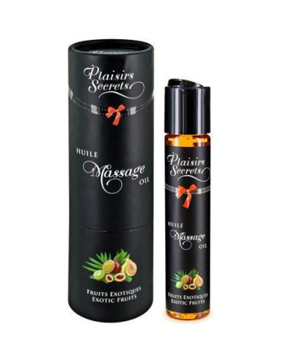 Масажна олія Plaisirs Secrets Exotic Fruits (59мл) з афродизіаками їстівна, подарункове паковання - Фото №1