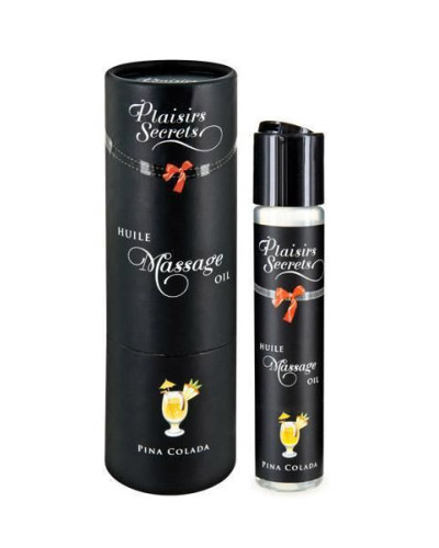 Массажное масло Plaisirs Secrets Pina Colada (59 мл) с афродизиаками, съедобное, подарочная упаковка - Фото №1