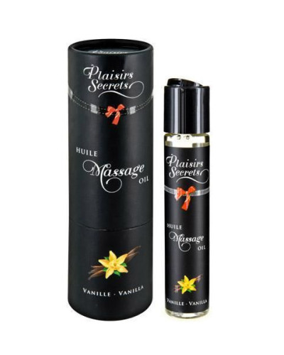 Масажна олія Plaisirs Secrets Vanilla (59 мл) з афродизіаками, їстівна, подарункове паковання - Фото №1