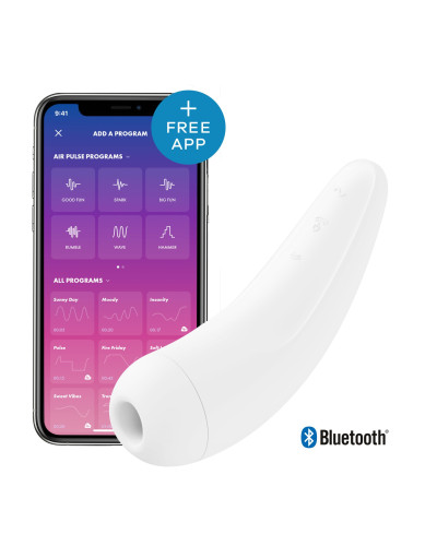 Вакуумний кліторальний стимулятор Satisfyer Curvy 2+ White з керуванням через інтернет - Фото №1