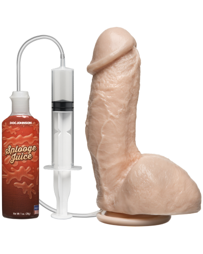 Кончающий фаллоимитатор Doc Johnson The Amazing Squirting Realistic Cock, ПВХ, диаметр 5,1см - Фото №1