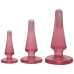 Набір анальних пробок Doc Johnson Crystal Jellies - Pink, макс. діаметр 2см - 3 см - 4 см - Фото №1
