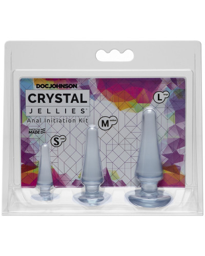 Набір анальних пробок Doc Johnson Crystal Jellies Anal - Clear, макс. діаметр 2см - 3 см - 4 см - Фото №2