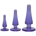 Набор анальных пробок Doc Johnson Crystal Jellies Anal - Purple, макс. диаметр 2см - 3см - 4см - Фото №1