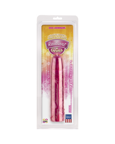 Фалоімітатор Doc Johnson Radiant Gems 8 Inch Fuchsia, діаметр 4,3 см, антибактеріальний ПВХ - Фото №2