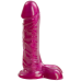 Фаллоимитатор Doc Johnson Radiant Gems 7 Inch Ballsy Fuchsia, диаметр 4,3см, антибактериальный ПВХ - Фото №1
