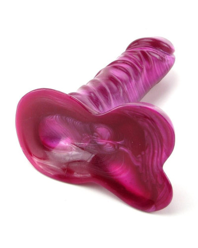 Фаллоимитатор Doc Johnson Radiant Gems 7 Inch Ballsy Fuchsia, диаметр 4,3см, антибактериальный ПВХ - Фото №3