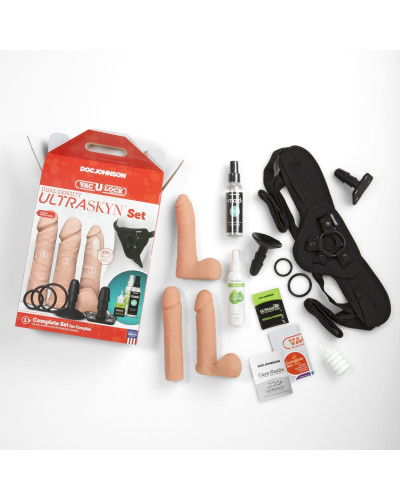 Набір для страпона Doc Johnson Vac-U-Lock Dual Density UltraSKYN Set, діаметр 3×4,5см - Фото №6