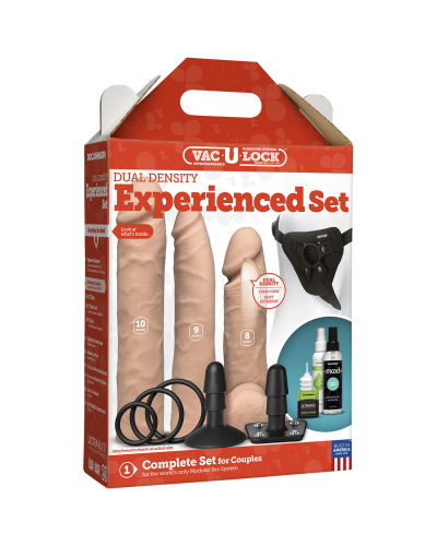 Набор для страпона Doc Johnson Vac-U-Lock Dual Density Experienced Set, диаметр 2×7см, 7,7см - Фото №5