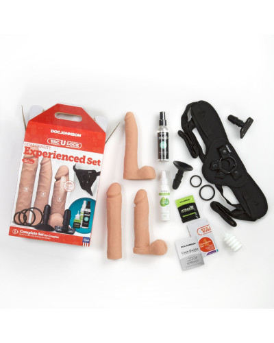 Набор для страпона Doc Johnson Vac-U-Lock Dual Density Experienced Set, диаметр 2×7см, 7,7см - Фото №6