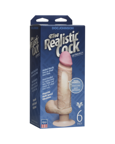 Фалоімітатор Doc Johnson The Realistic Cock 6 inch ULTRASKYN, діаметр 4,3 см, плавне регулювання - Фото №2
