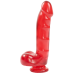 Фалоімітатор Doc Johnson Jelly Jewels Cock&Balls Red, діаметр 3,6 см, антибактеріальний ПВХ - Фото №1