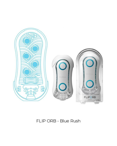 Мастурбатор Tenga Flip Orb — Blue Rush, з можливістю зміни тиску та стимулювальними кульками всереди - Фото №4