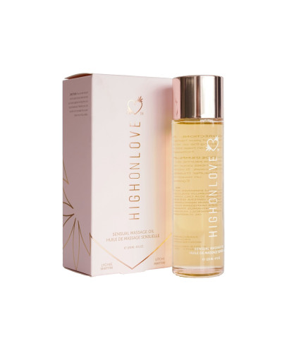 Масажна олія HighOnLove Massage Oil - Lychee Martini (120 мл) з маслом насіння конопель - Фото №1