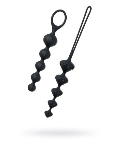 Набор анальных бус Satisfyer Beads Black, силикон, макс. диаметр 3,3 см и 3,5 см - Фото №2