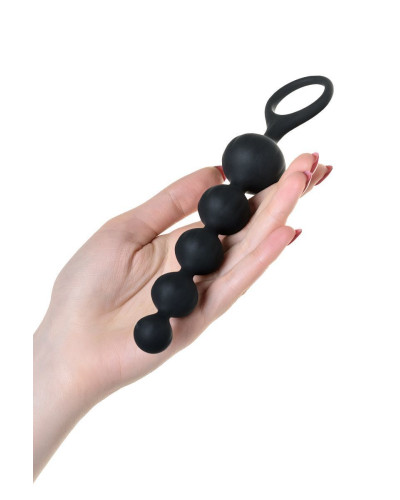 Набор анальных бус Satisfyer Beads Black, силикон, макс. диаметр 3,3 см и 3,5 см - Фото №4