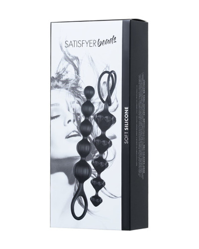 Набор анальных бус Satisfyer Beads Black, силикон, макс. диаметр 3,3 см и 3,5 см - Фото №5