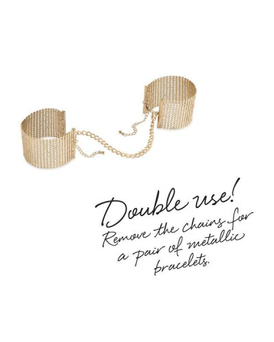 Наручники Bijoux Indiscrets Desir Metallique Handcuffs - Gold, металеві, стильні браслети - Фото №5