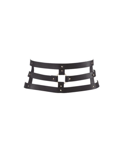 Портупея-пояс Bijoux Indiscrets MAZE - Wide Belt and Restraints Black, экокожа - Фото №1