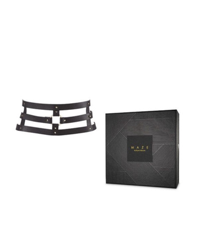 Портупея-пояс Bijoux Indiscrets MAZE - Wide Belt and Restraints Black, экокожа - Фото №2