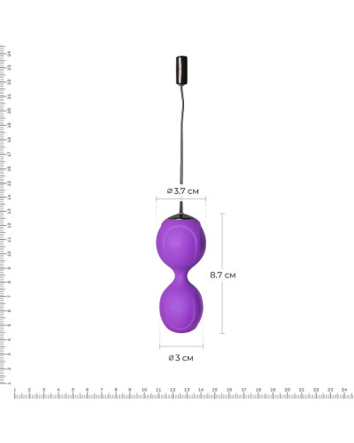 Вагінальні кульки з вібрацією Adrien Lastic Kegel Vibe Purple, діаметр 3,7 см - Фото №2