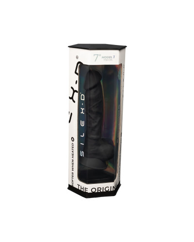 Фалоімітатор SilexD Johnny Black (MODEL 1 size 7in), двошаровий, силікон + Silexpan, діаметр 3,8см - Фото №6
