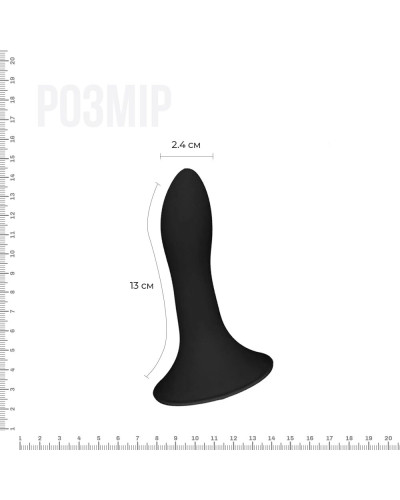Дилдо с присоской Adrien Lastic Hitsens 5 Black, отлично для страпона, диаметр 2,4см, длина 13см - Фото №2