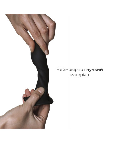 Дилдо с присоской Adrien Lastic Hitsens 5 Black, отлично для страпона, диаметр 2,4см, длина 13см - Фото №3