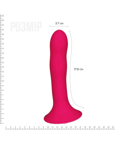 Дилдо з присоскою Adrien Lastic Hitsens 4 Pink, відмінно для страпона, діаметр 3,7см, довжина 17,8см - Фото №2