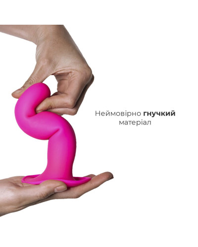 Дилдо з присоскою Adrien Lastic Hitsens 4 Pink, відмінно для страпона, діаметр 3,7см, довжина 17,8см - Фото №3