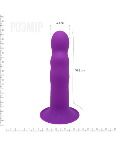 Дилдо с присоской Adrien Lastic Hitsens 3 Purple, отлично для страпона, диам. 4,1см, длина 18,2см - Фото №2