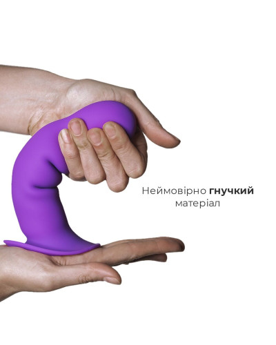 Дилдо с присоской Adrien Lastic Hitsens 3 Purple, отлично для страпона, диам. 4,1см, длина 18,2см - Фото №3