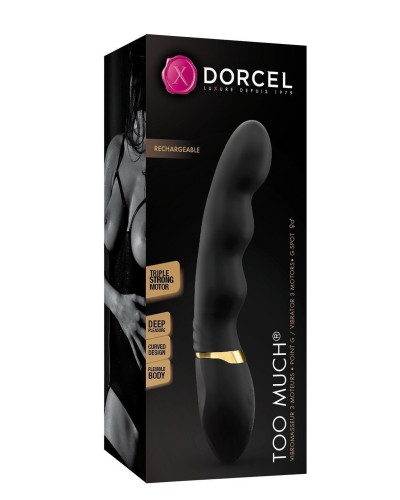 Вібратор ультрастимулювальний Dorcel Too Much Rechargeable Black, гнучкий і потужний, 3 вібромотори - Фото №3