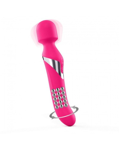 Вибромассажер 2в1 Dorcel Dual Orgasms Magenta классический массажер и вибратор с жемчужным массажем - Фото №1