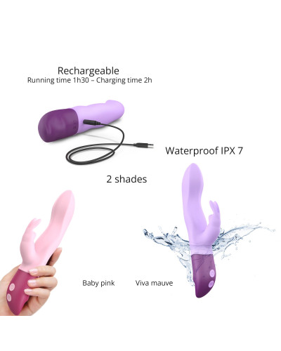 Вібратор-кролик Love To Love Hello Rabbit Violet з гнучким стовбуром і стимуляцією точки G, 2 мотори - Фото №5