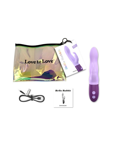 Вібратор-кролик Love To Love Hello Rabbit Violet з гнучким стовбуром і стимуляцією точки G, 2 мотори - Фото №6