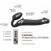 Безремневой страпон с вибрацией Strap-On-Me Vibrating Black M, диаметр 3,3см, пульт ДУ, регулируемый - Фото №5