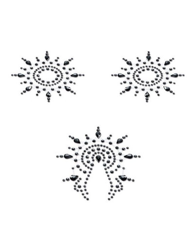 Пестіс з кристалів Petits Joujoux Gloria set of 3 - Black, прикраса на груди та вульву - Фото №1