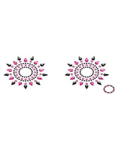 Пестіс з кристалів Petits Joujoux Gloria set of 2 - Black/Pink, прикраса на груди - Фото №1