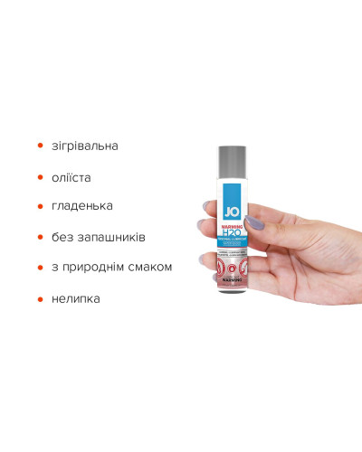 Зігрівальна змазка на водній основі JO H2O WARMING (30 мл) з екстрактом перцевої м’яти - Фото №2