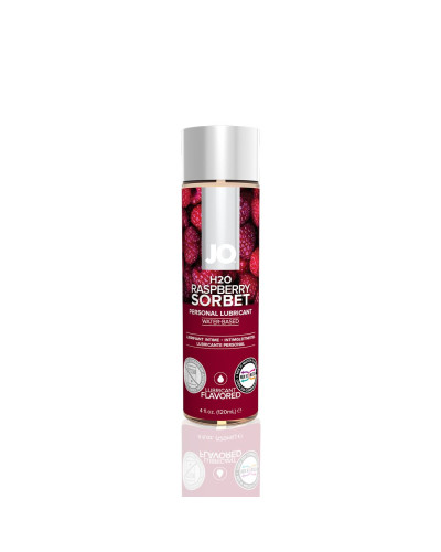 Смазка на водной основе JO H2O — Raspberry Sorbet (120 мл) без сахара, растительный глицерин - Фото №1