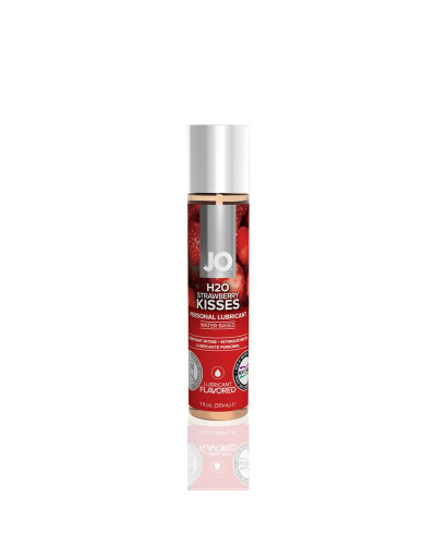 Смазка на водной основе JO H2O — Strawberry Kiss (30 мл) без сахара, растительный глицерин - Фото №1