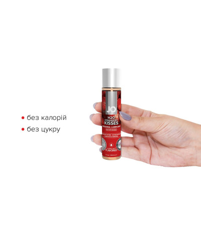 Смазка на водной основе JO H2O — Strawberry Kiss (30 мл) без сахара, растительный глицерин - Фото №2